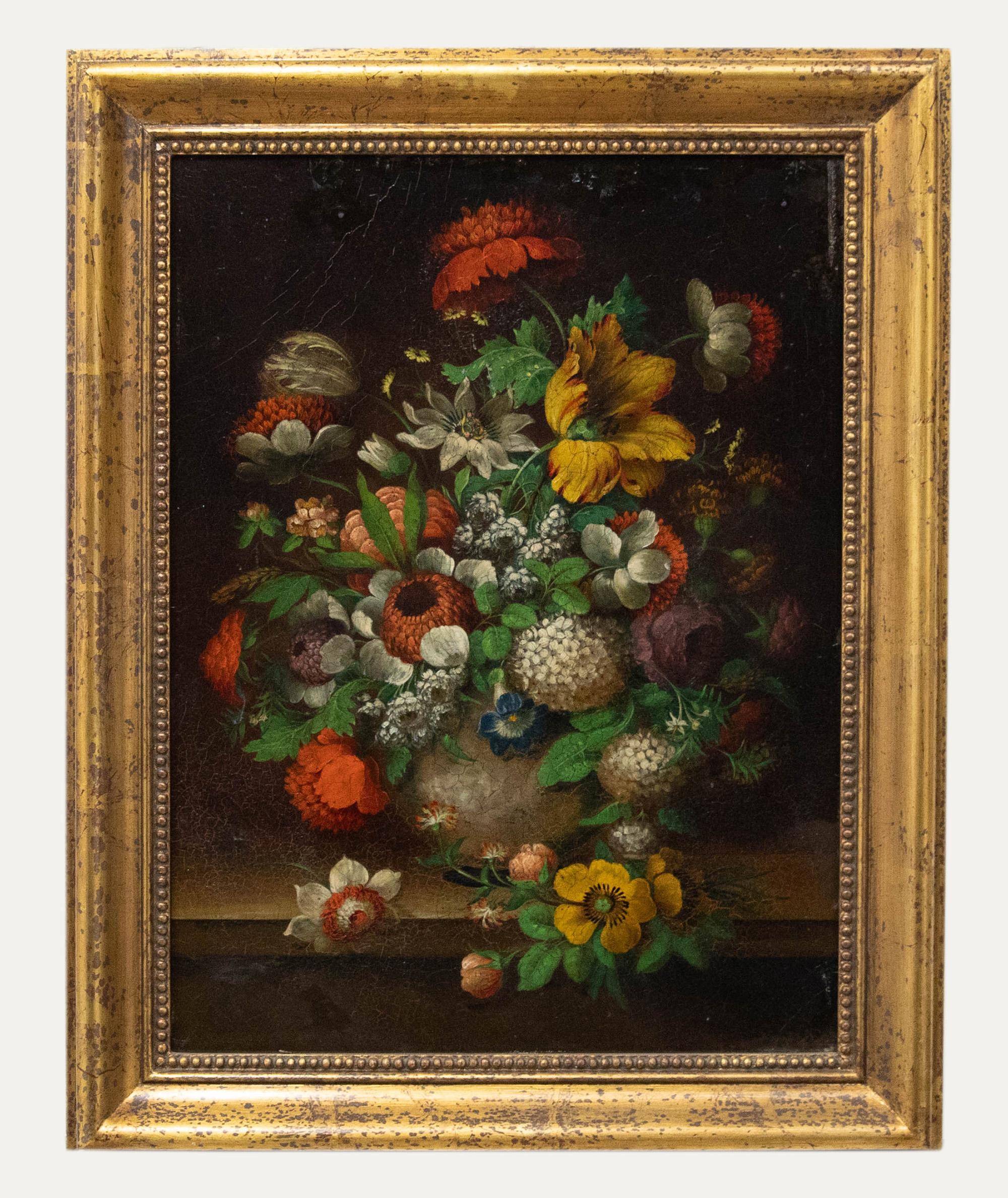 Unknown Still-Life Painting - Follower of Ambrosius Bosschaert - Parrot Tulips and Hydrangeas 81