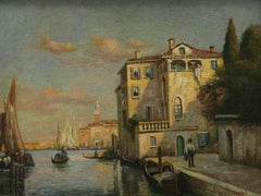 Follower of Antoine Bouvard (1870-1956) - Oil, An Evening in Venice 82
