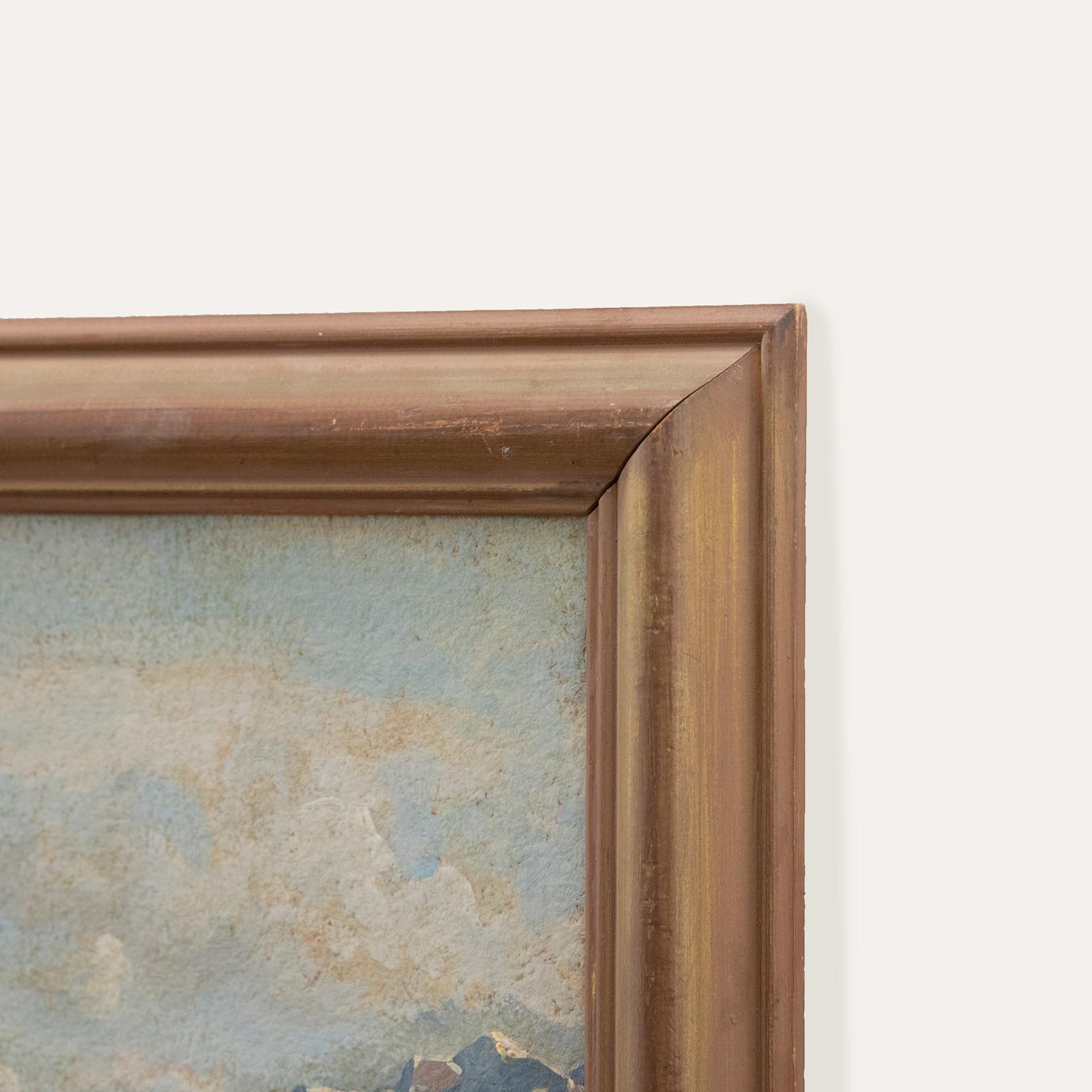 Follower of Charles Jones Way (1834-1919) - Framed Oil, Lake Lucerne For Sale 2