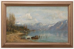 Antique Follower of Charles Jones Way (1834-1919) - Framed Oil, Lake Lucerne