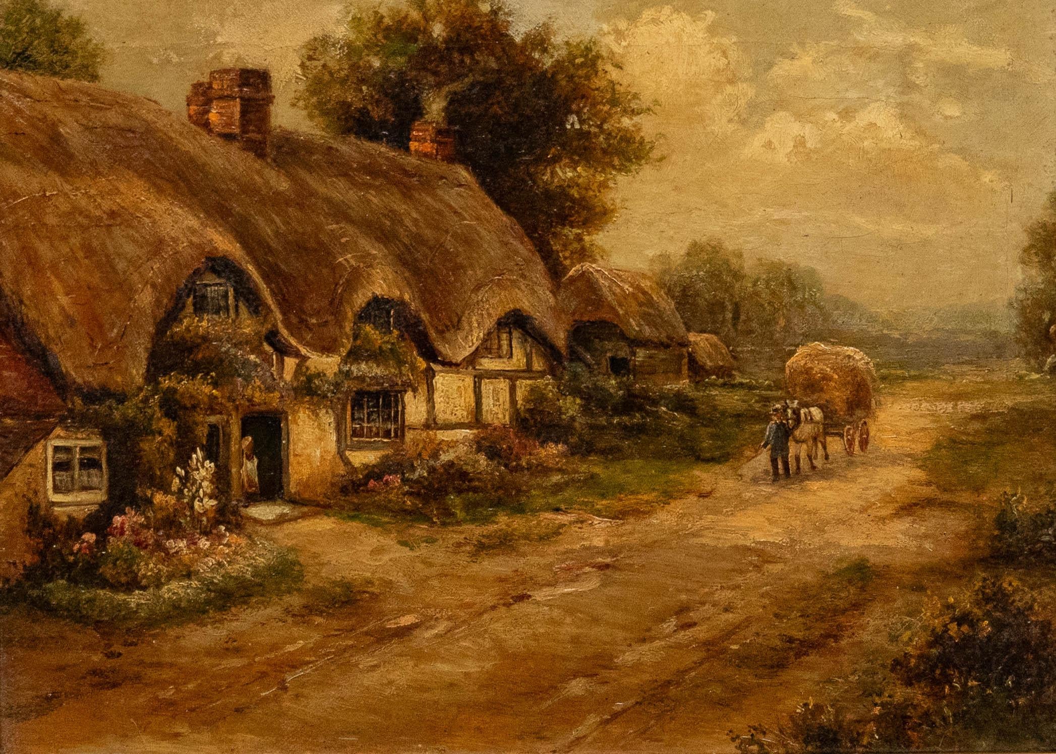 Seguace di Helen Allingham - Olio dei primi anni del XX secolo, Ritorno alla fattoria - Painting di Unknown
