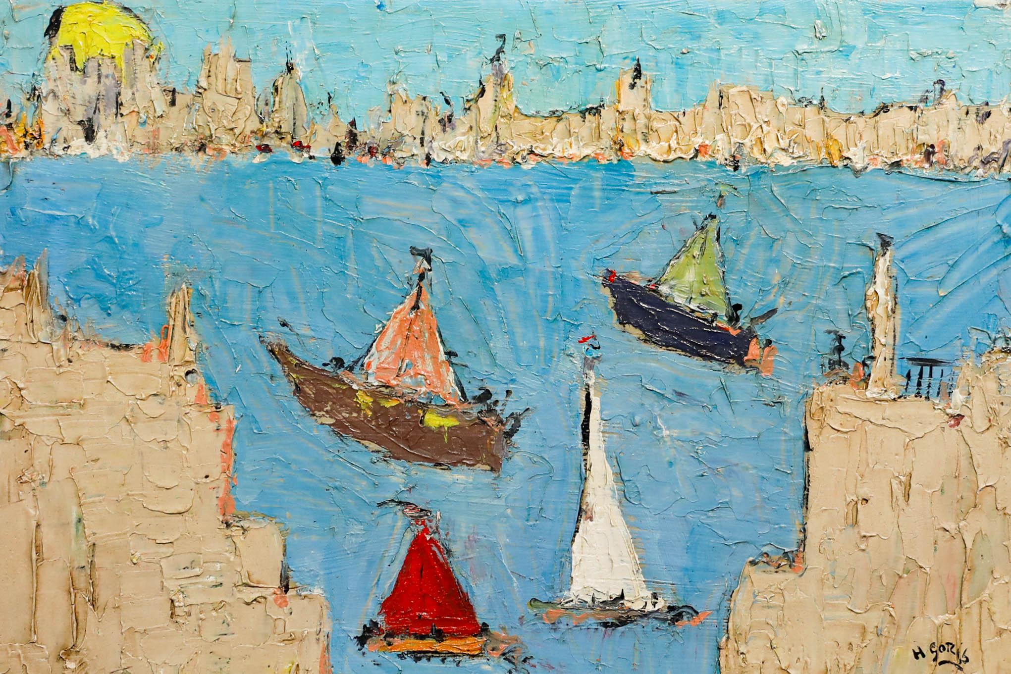 Follower von Henryk Gotlib  - 1967 Öl, Verlassen des Hafens – Painting von Unknown