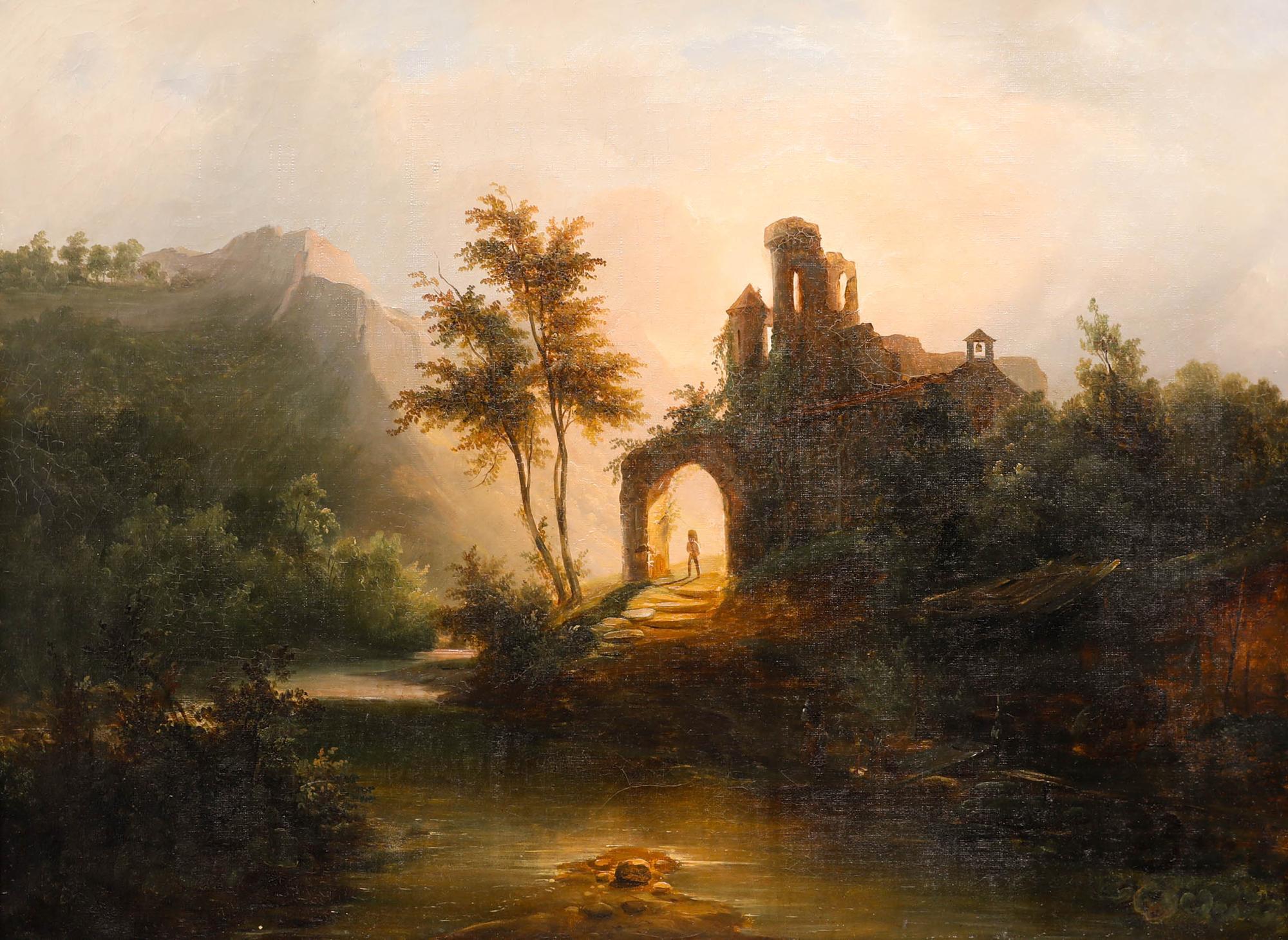 Follower of Hubert Robert (1733-1808)  - Framed Early 19th Century Oil - Painting by Unknown