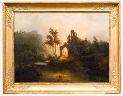 Antique Follower of Hubert Robert (1733-1808)  - Framed Early 19th Century Oil