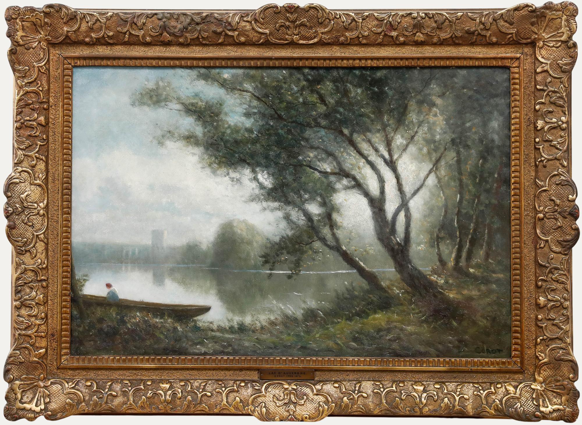 Anhänger von Jean-Baptiste-Camille Corot (1796-1875) - Öl, Lac d
Auvergne