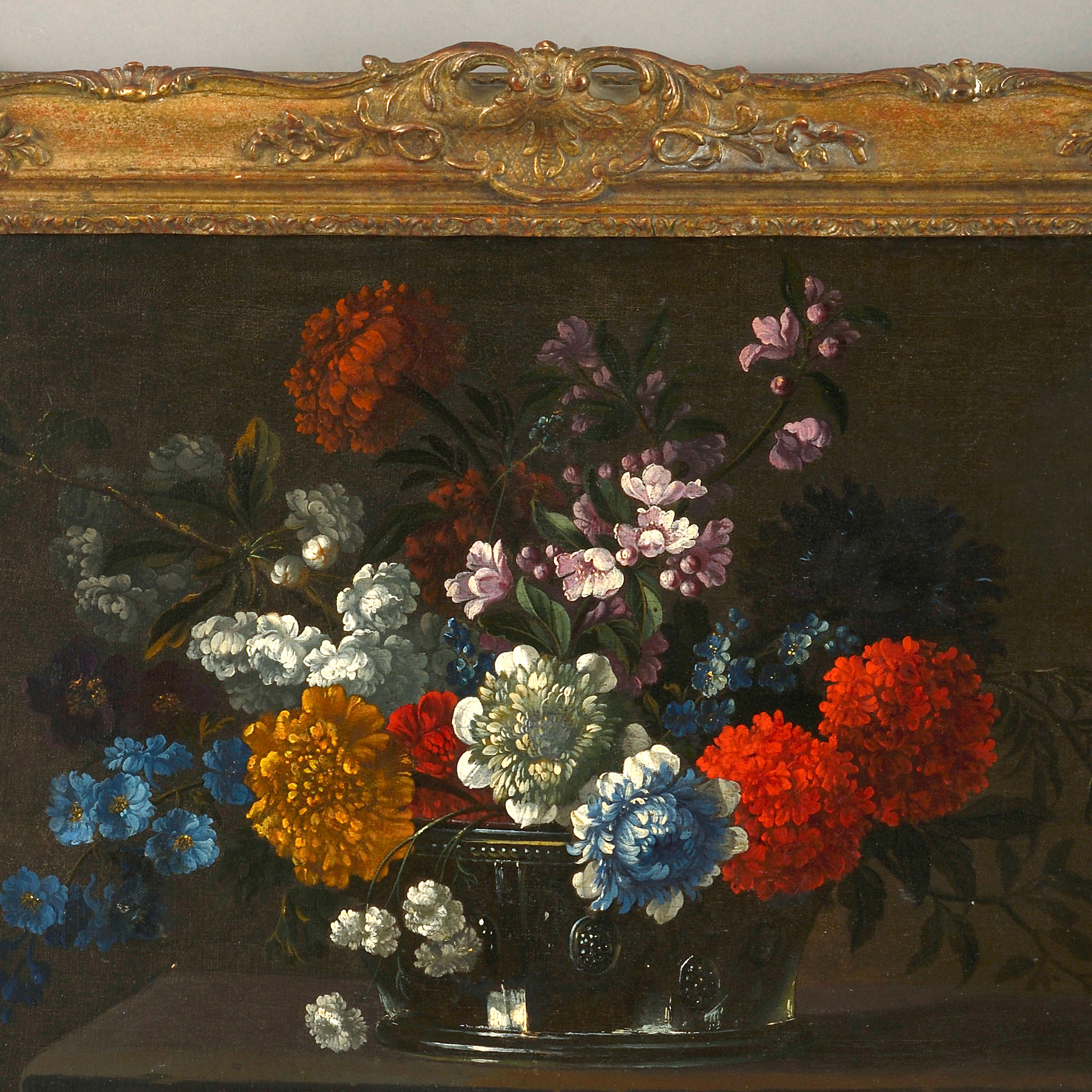 Follower of Jean-Baptiste Monnoyer – Still Life Oil on Canvas - Painting by Unknown