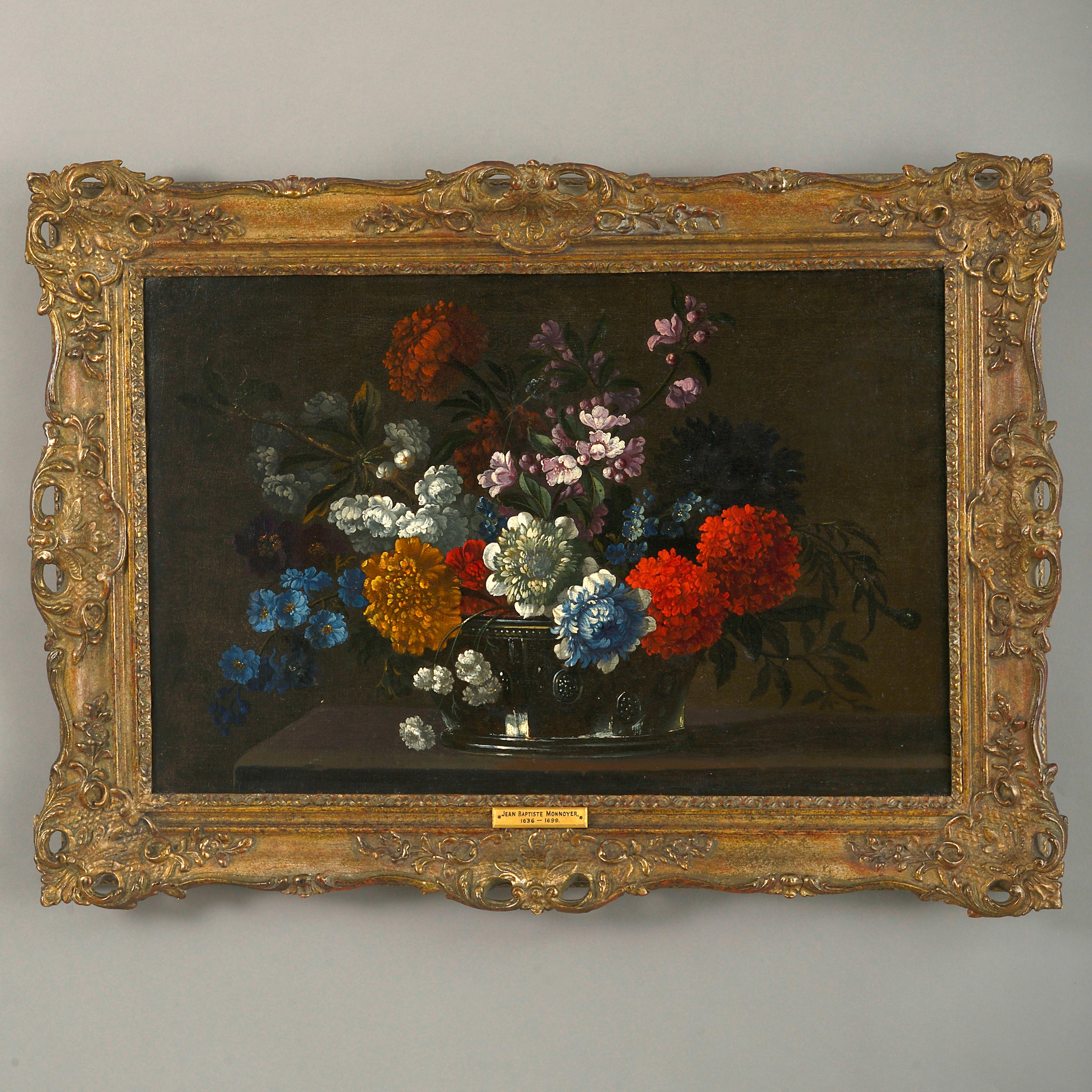 Follower von Jean-Baptiste Monnoyer, Stillleben, Öl auf Leinwand (Grau), Still-Life Painting, von Unknown