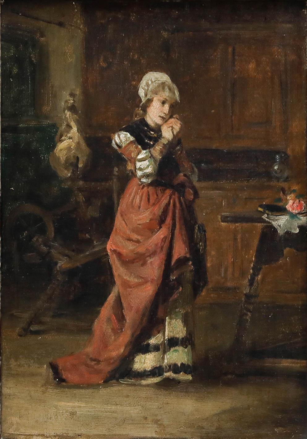 Anhänger von Paul Edouard Richard Sohn (1834-1912) - Gerahmtes Öl, Betende – Painting von Unknown