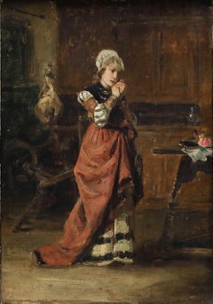 Follower of Paul Edouard Richard Sohn (1834-1912) - Framed Oil, Betende