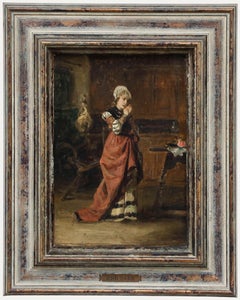 Follower of Paul Edouard Richard Sohn (1834-1912) - Framed Oil, Betende