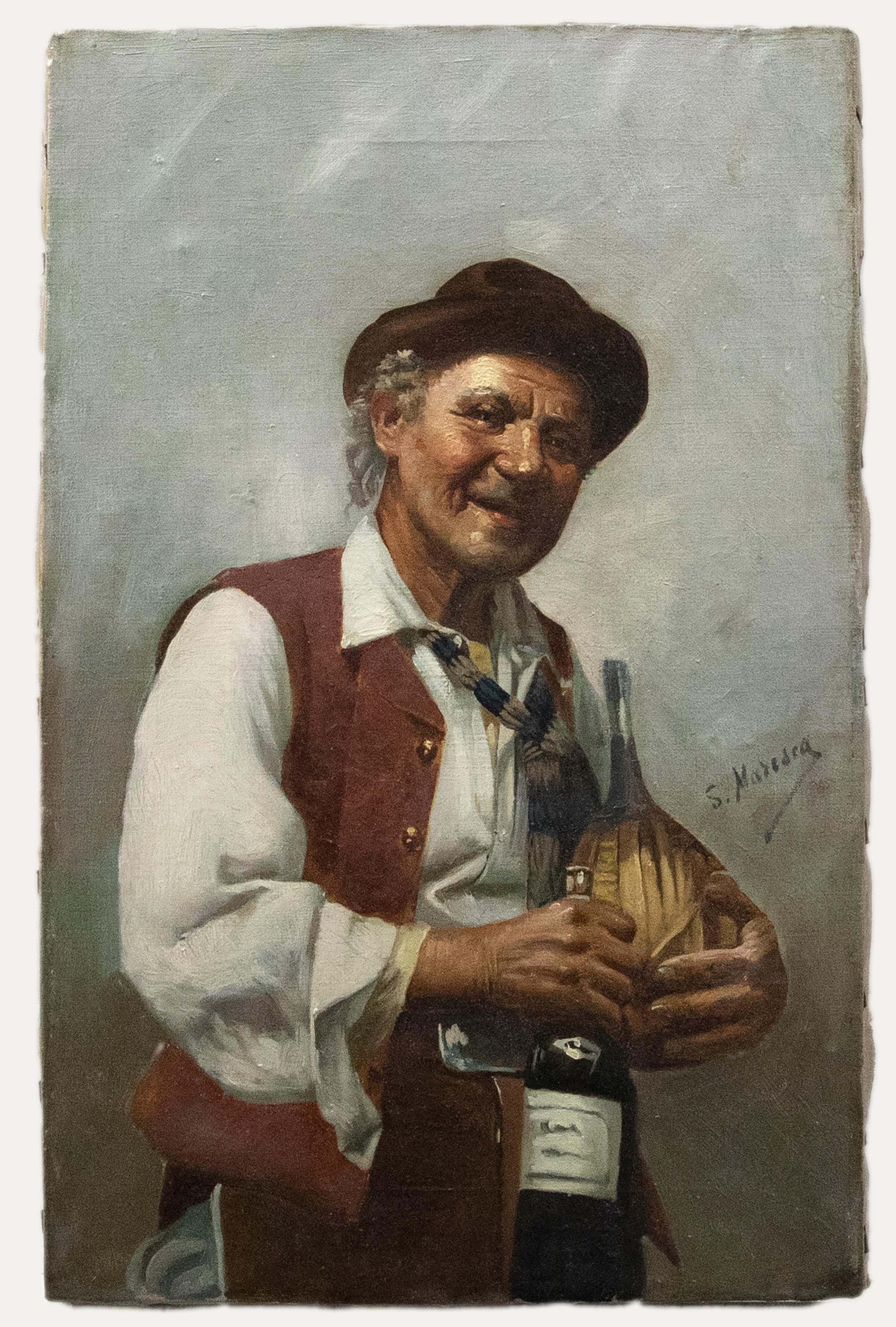 Follower of Salvatore Maresca - Early 20th Century Oil, Portrait of an Old Man - Painting by Unknown