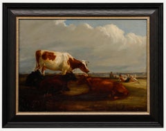 Follower of Thomas Sidney Cooper RA (1803-1902) - Framed Oil, Cattle Resting