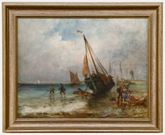 Follower of William Anslow Thornbery - Late 19th Century Oil, Sorting the Catch