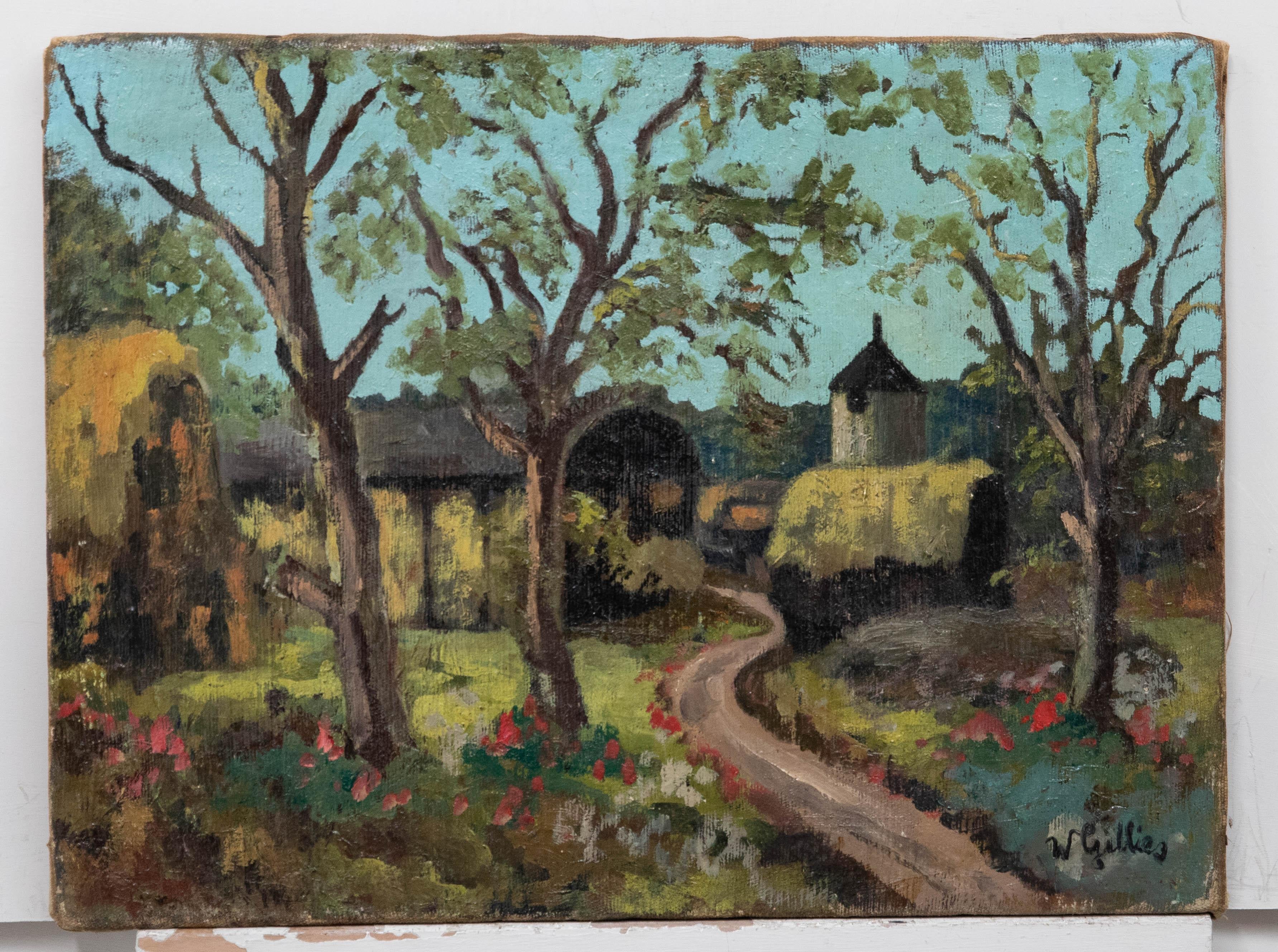 Follower of William G. Gillies (1898-1973)  - Mid 20th Century Oil, Farm Drive - Painting by Unknown