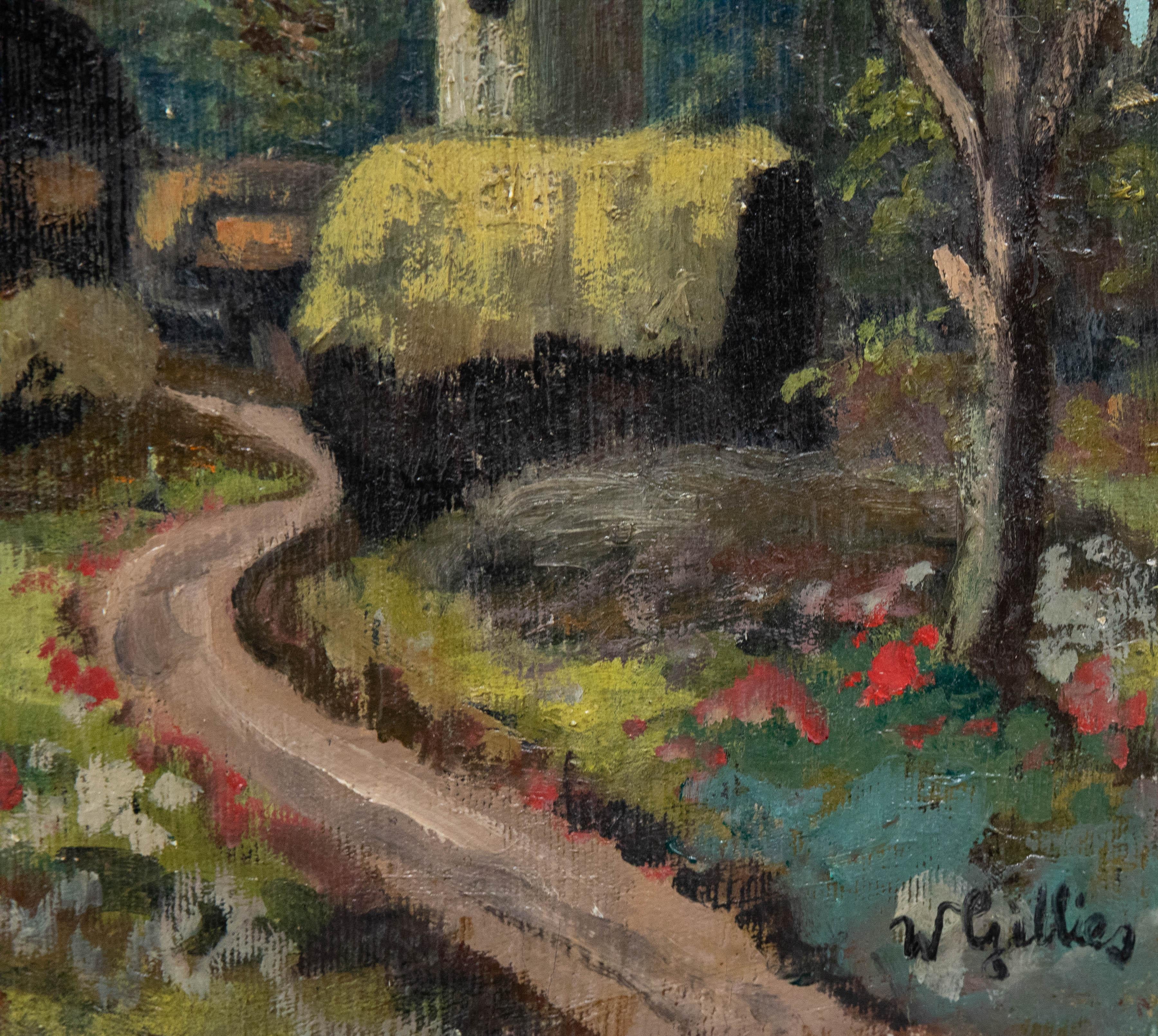 Follower of William G. Gillies (1898-1973)  - Mid 20th Century Oil, Farm Drive For Sale 1