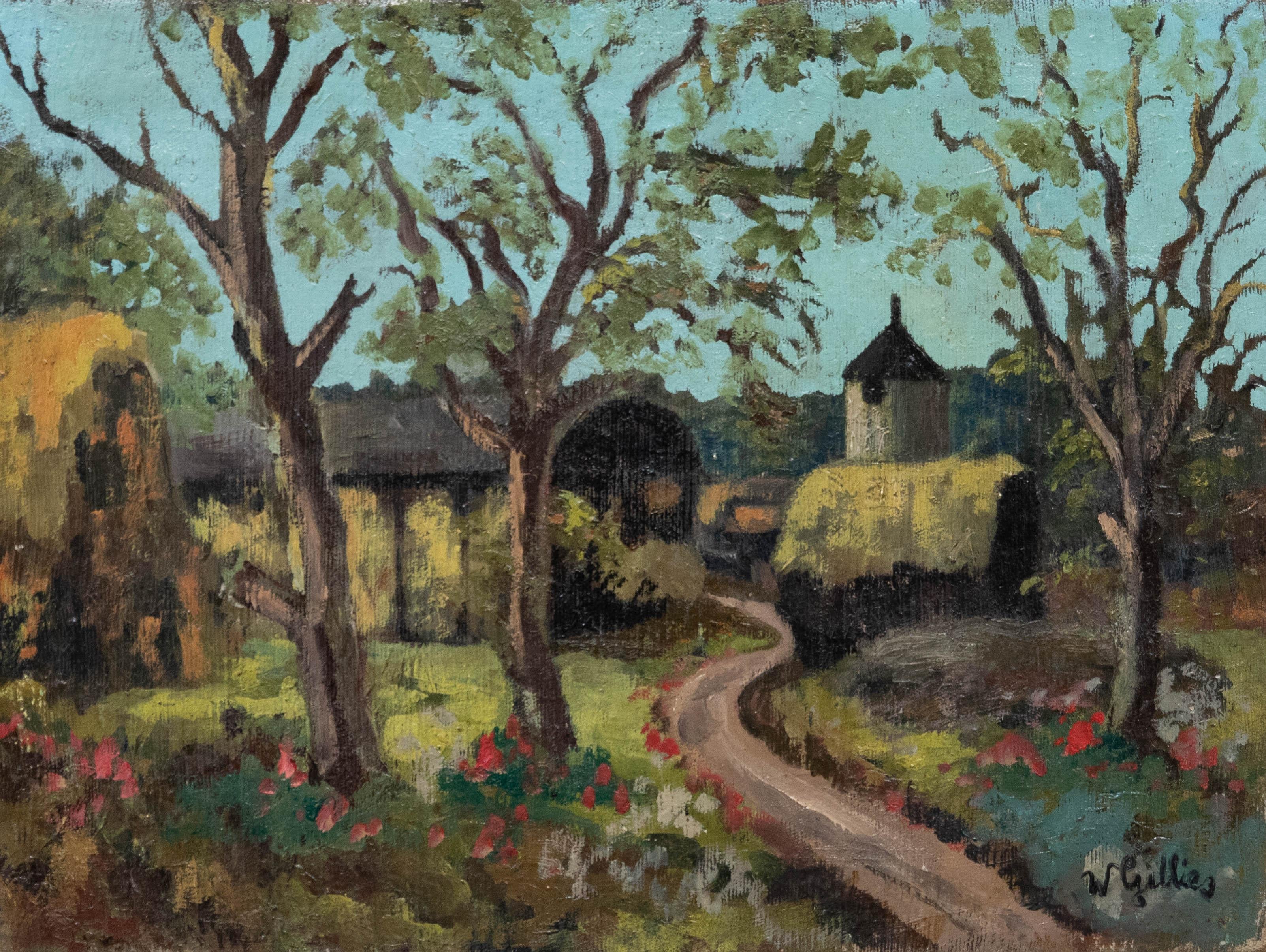 Unknown Landscape Painting - Follower of William G. Gillies (1898-1973)  - Mid 20th Century Oil, Farm Drive