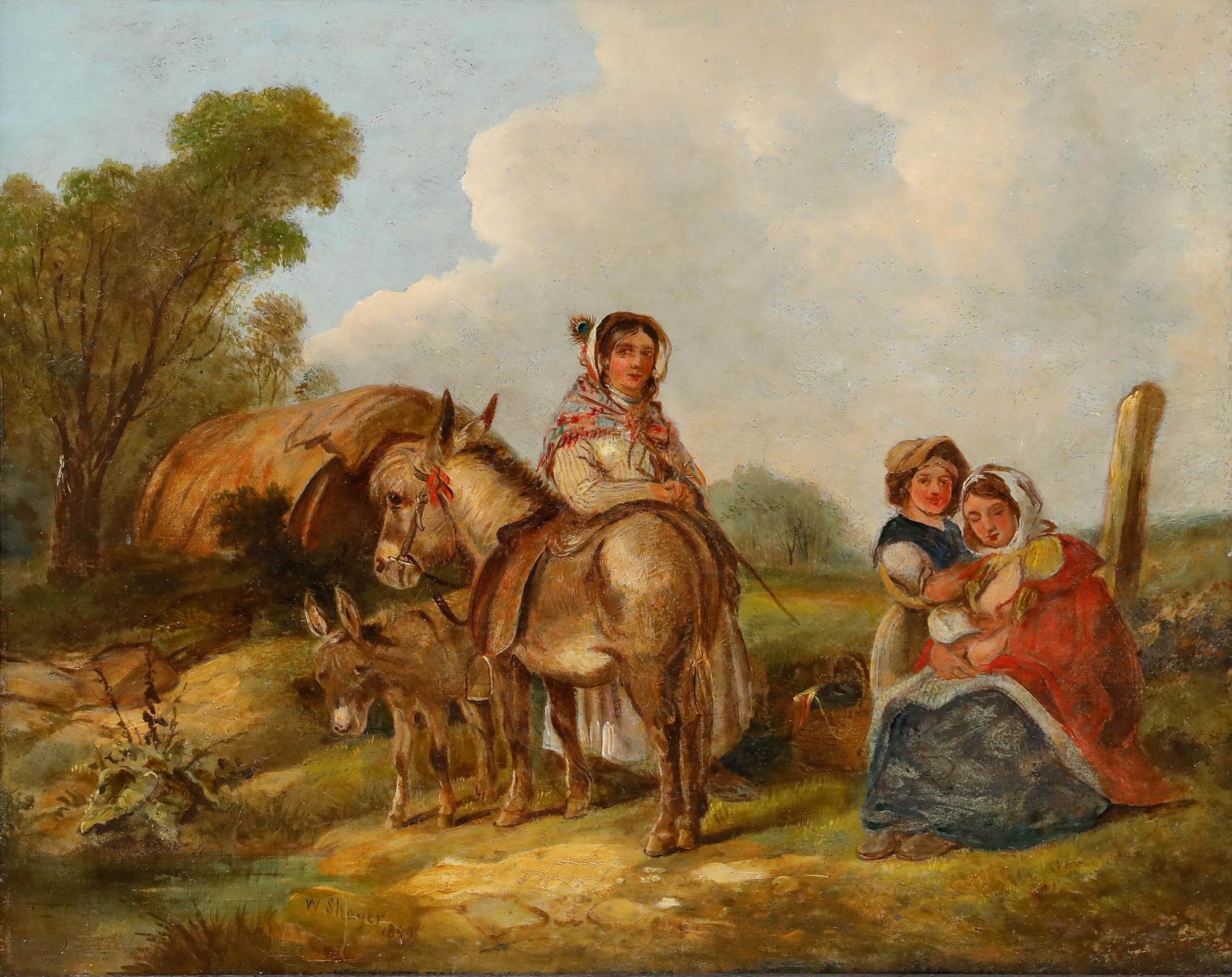 Follower of William Shayer (1787-1879) - 1849 Oil, The Camp - Painting by Unknown