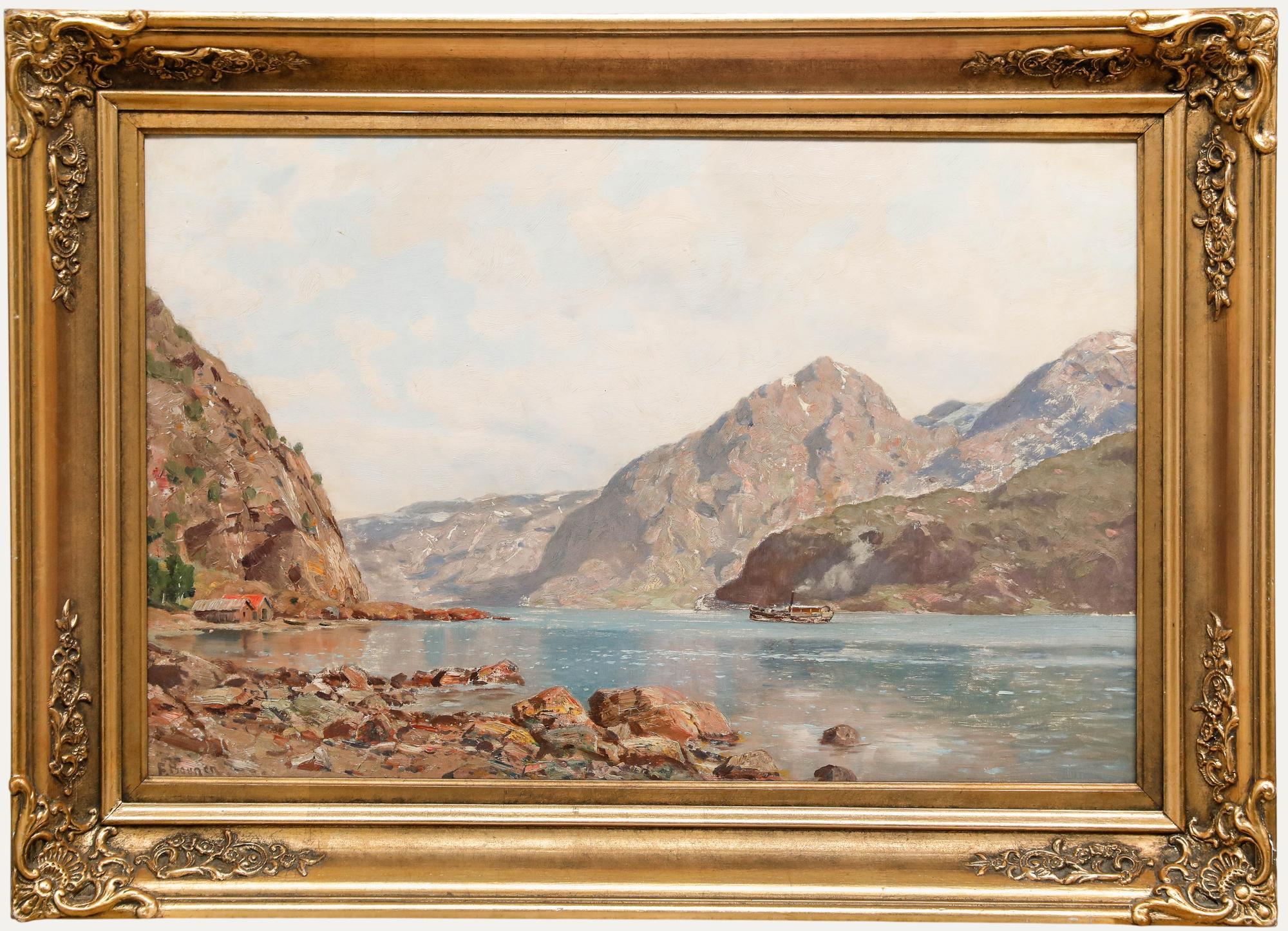 Folmer Bonnén (1885-1960) - Early 20th Century Oil, Fjord Landscape
