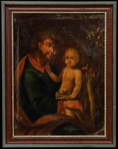 For Restoration 18th Century Oil - Jesus and Joseph