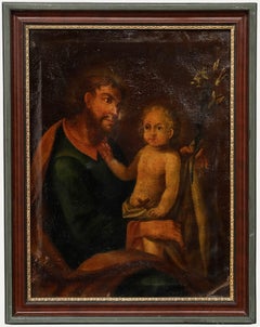 For Restoration 18th Century Oil - Jesus and Joseph