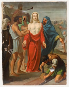 Antique For Restoration 18th Century Oil - The Dispossession of Christ
