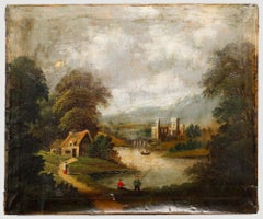 For Restoration 19th Century Oil - Country Castle