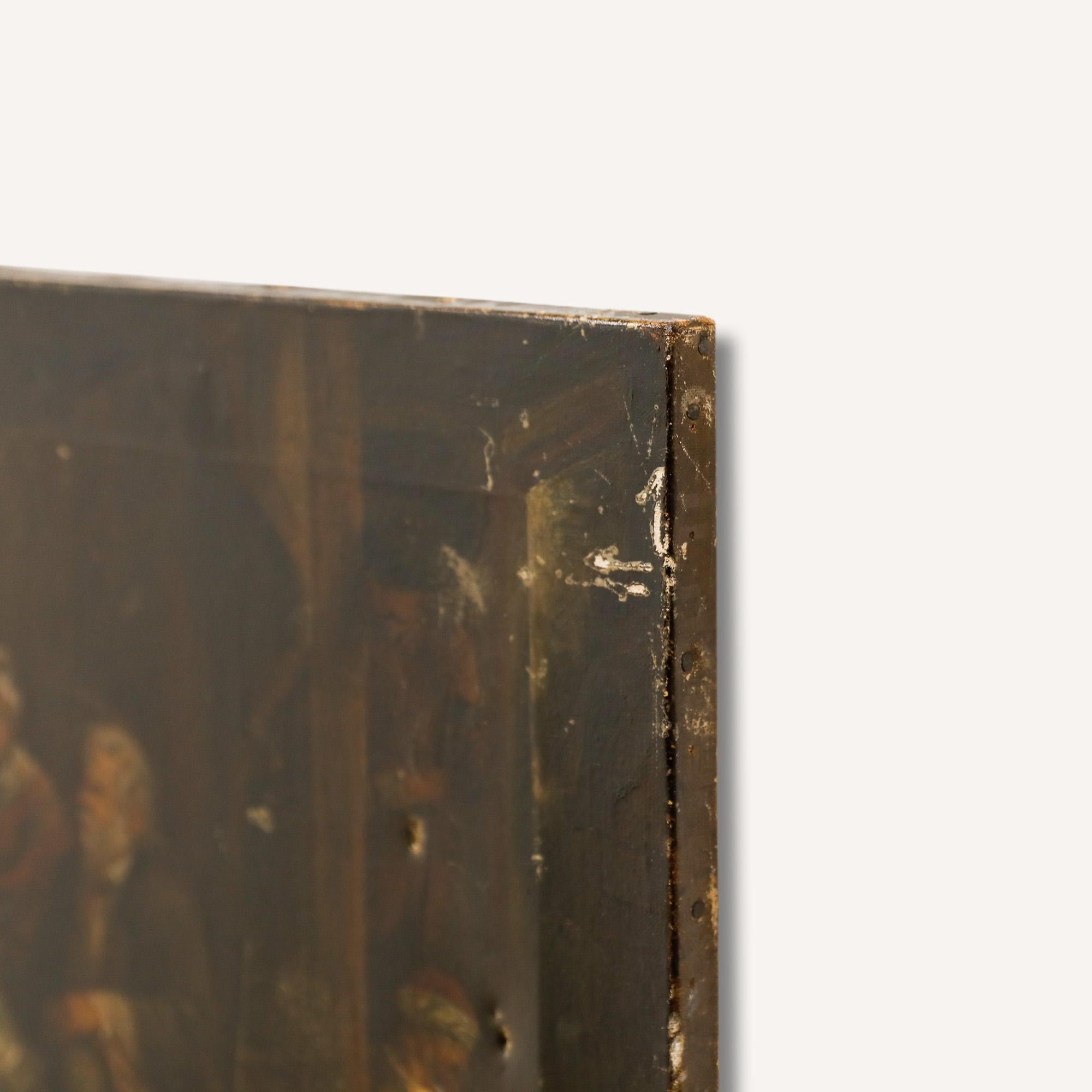 Muss vollständig restauriert werden. Nicht signiert. Auf Leinwand. Bildgröße: 41 x 61 cm.