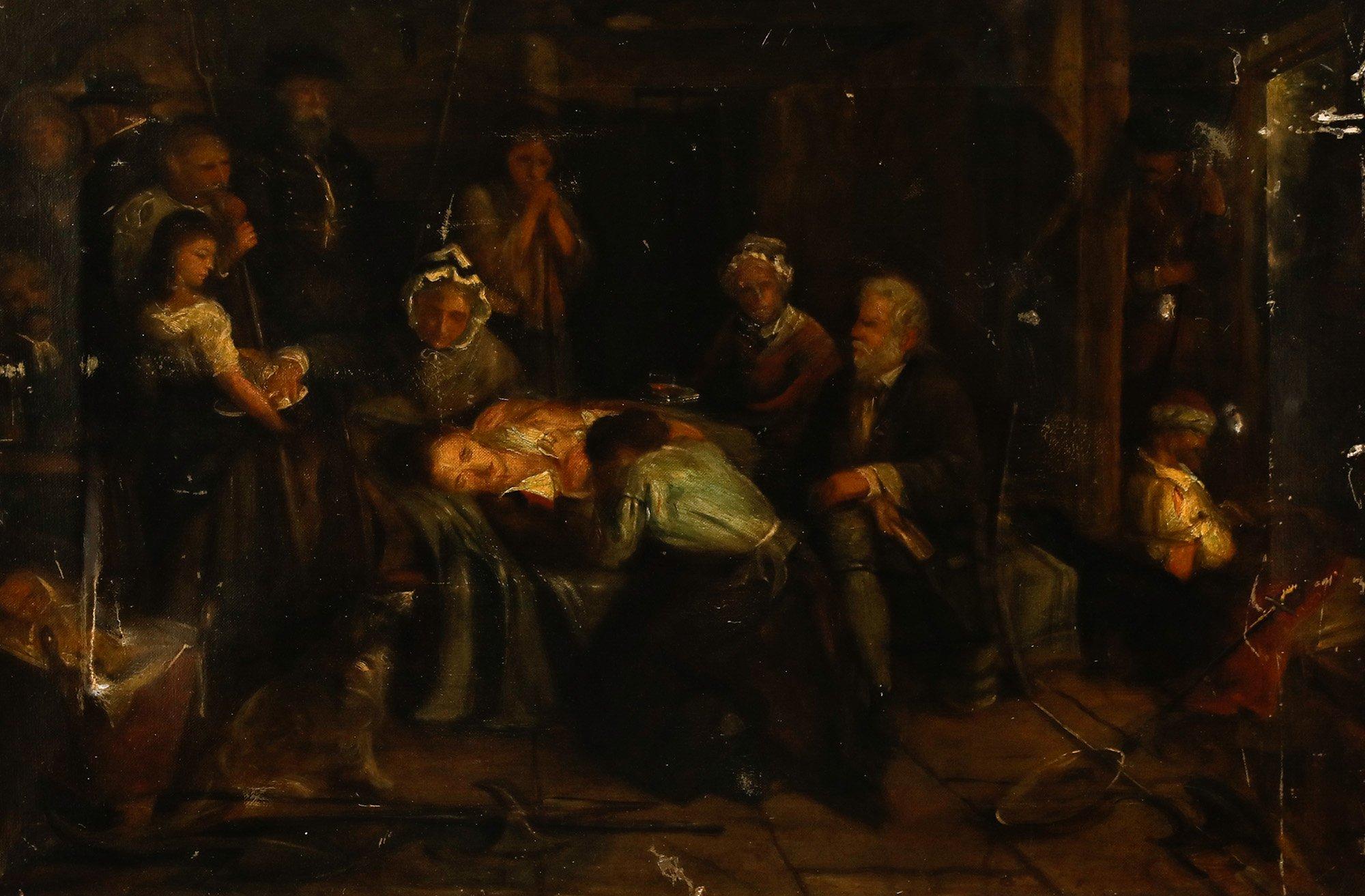 For Restoration 19th Century Oil - The Bitterness of Death is Past