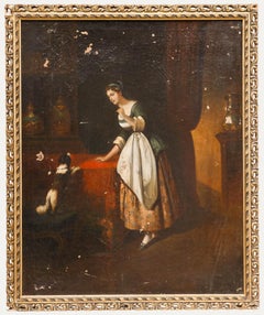 For Restoration 19th Century Oil - The Naughty Dog