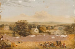For Restoration Continental School Early 20th Century Oil - Break in the Fields