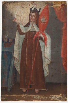 Für die Restaurierung, Cuzco Schule 18. Jahrhundert Öl - Heilige Katharina von Alexandria