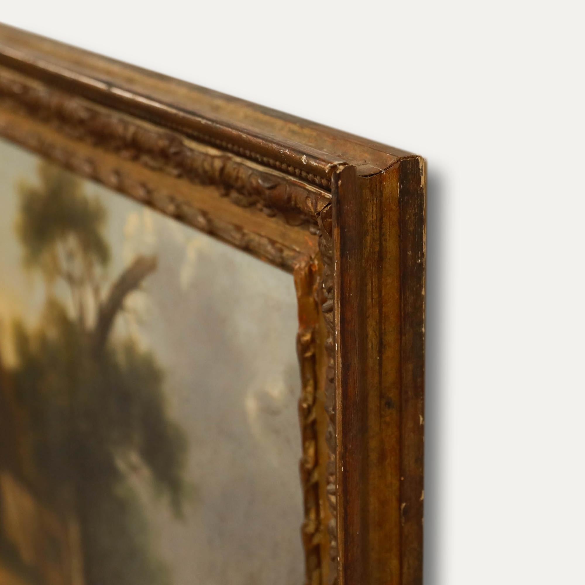 For Restoration - English School 19th Century Oil, Cottage of the Waterfront For Sale 1