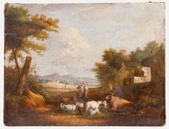 For  Restoration French School 19th Century Oil - The Shepherd
