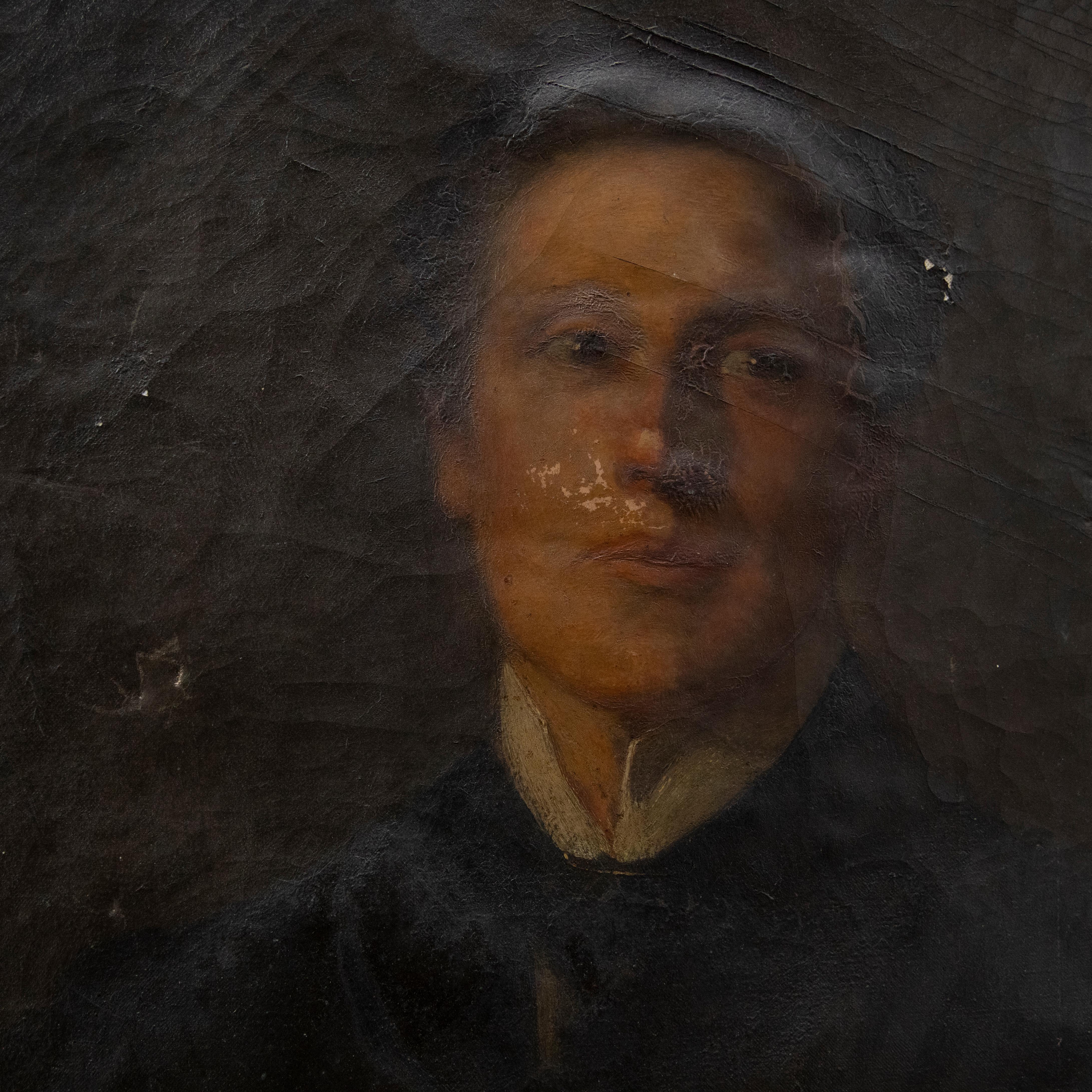 Unknown - For Restoration Late 19th Century Oil - Portrait of a ...