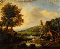 Per il restauro Olio della metà del 19° secolo - Dal mulino ad acqua