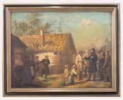 For Restoration - Northern European School 19th Century Oil, The Tax Collector