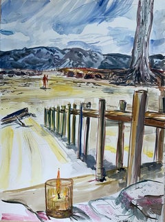 Fording the River, Watercolor on Paper Painting by Daniel Duford, 2020