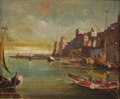 Foreign Harbor Scene with Nice Decorative Signed "Perry"