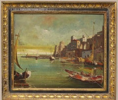 Foreign Harbor Scene with Nice Decorative Signed "Perry"