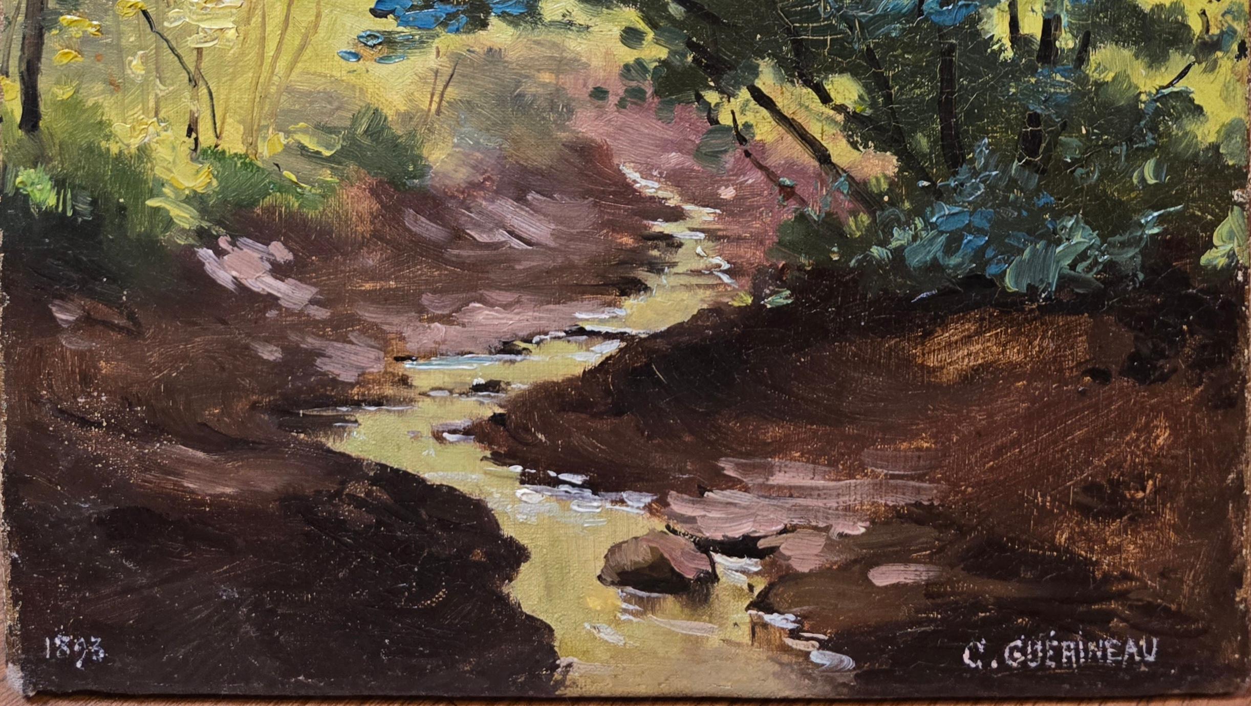 Ruisseau de la forêt, 1893 - Impressionnisme Painting par Unknown