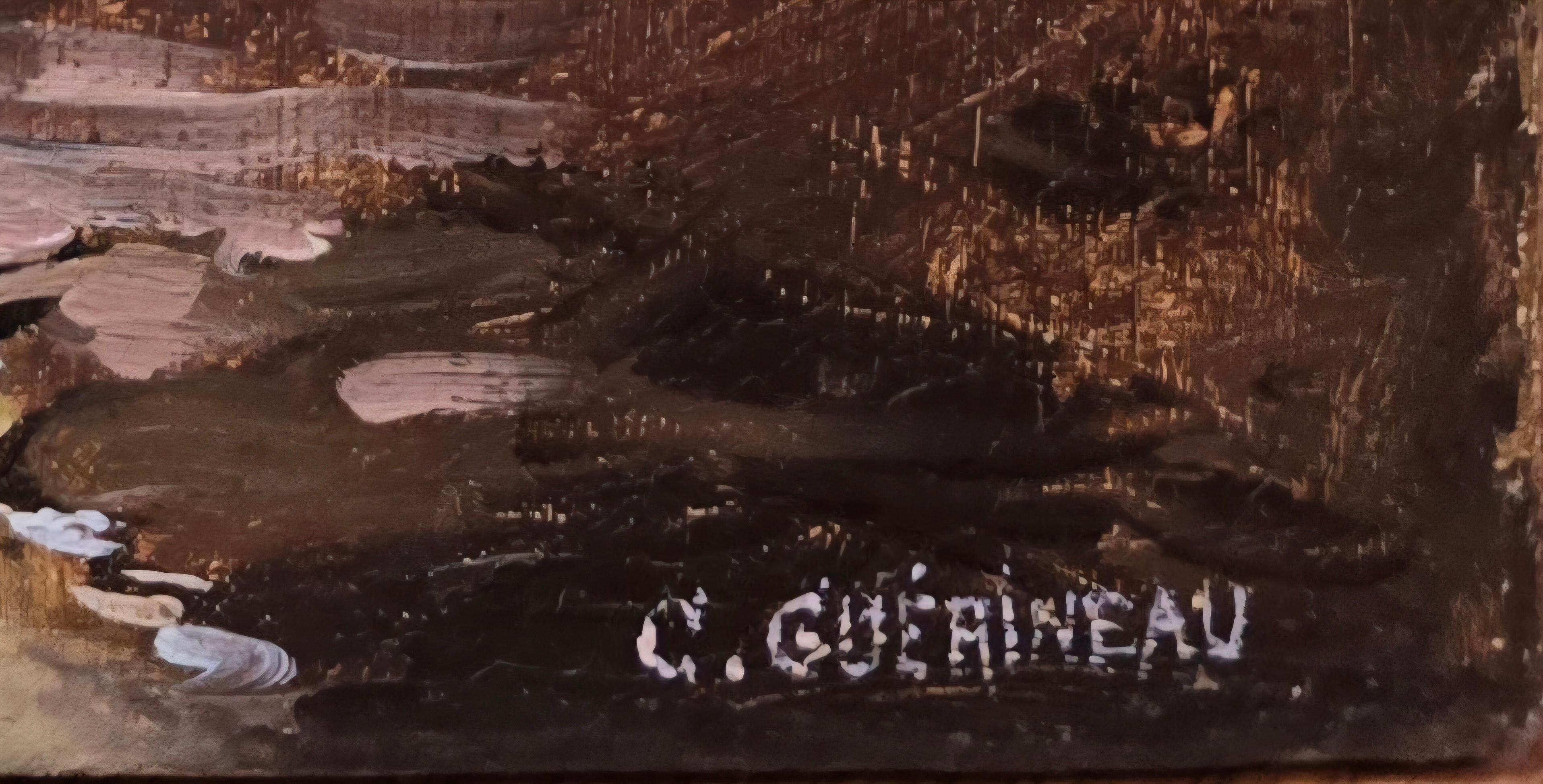 Fantastique tableau impressionniste de l'école française,  Huile sur toile, datée 1893, signée en bas à droite.

La signature est soit G, soit C Guèrinèau. A été restauré professionnellement avec quelques petites retouches de peinture. 