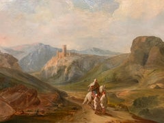 Forteresse au pied de l'Atlas avec les Berbères. Maroc. 19ème siècle. 