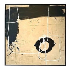 Found It Anyway di Murray Duncan, tecnica mista su tela, astratto geometrico moderno