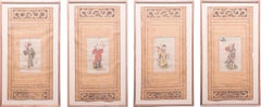 Set of Four Chinese Immortals Screen Paintings, c. 1850