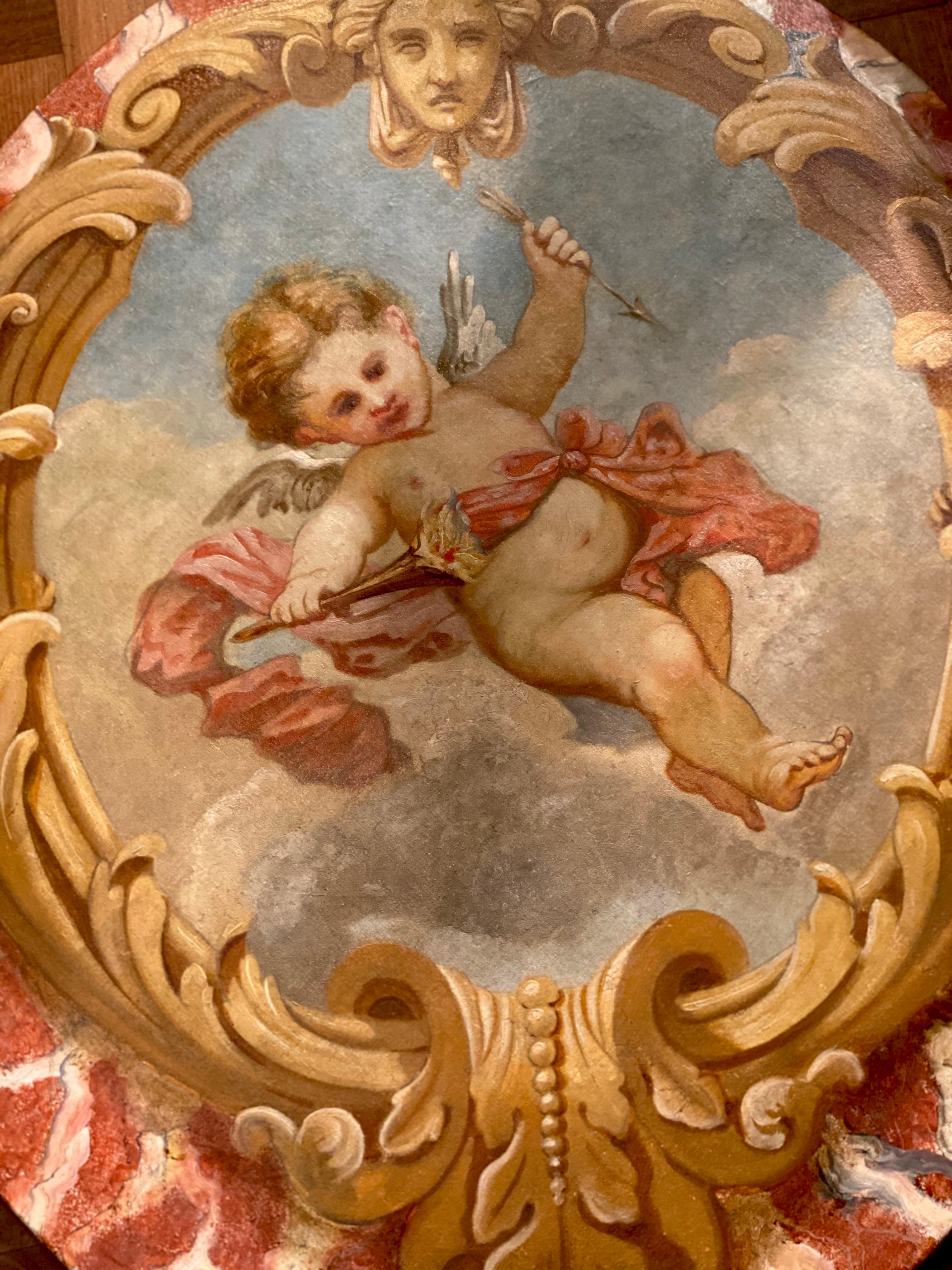 Quattro forme ovali  Dipinti allegorici del 19° secolo in vendita 3