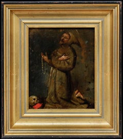 Framed 17th Century Oil - Saint Francis of Assisi