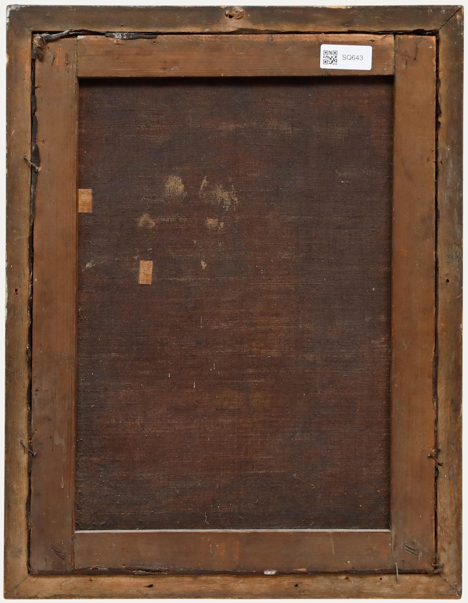 Framed 1828 Oil - Portrait of a Lady - Brown Portrait Painting by Unknown