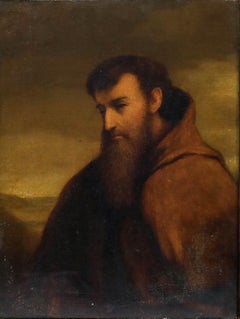 Framed 1843 Oil - Portrait of a Monk
