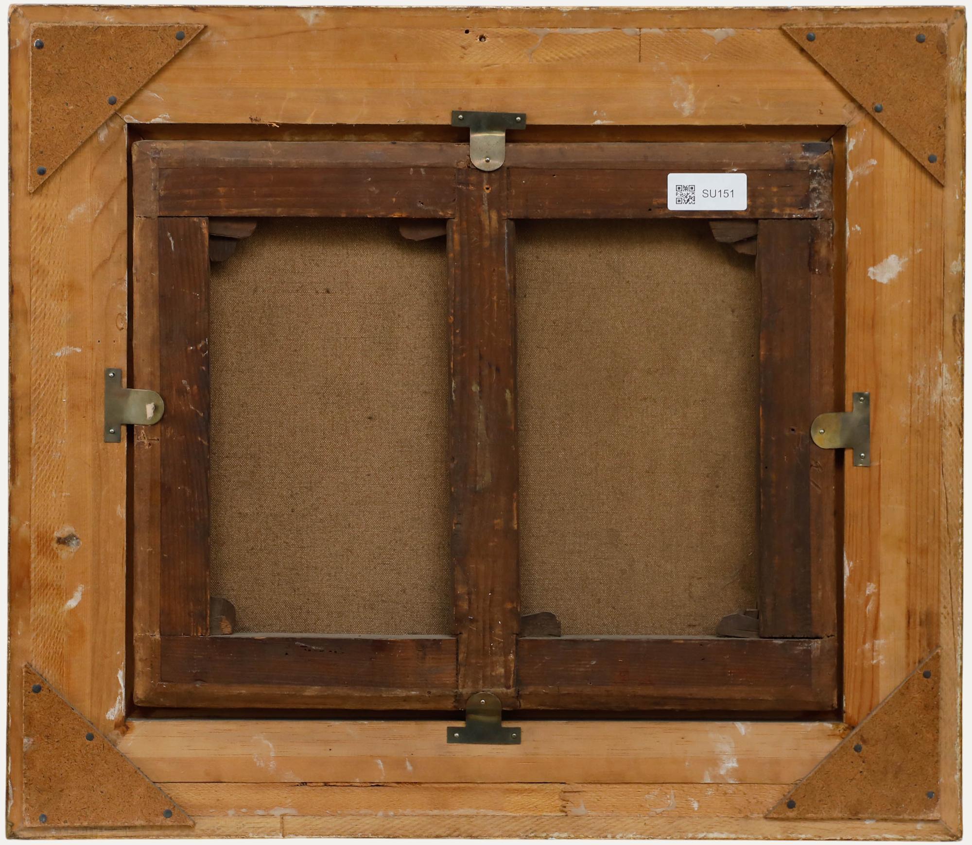 Gerahmtes Öl aus dem 18. Jahrhundert - Pferde in einer Winterlandschaft (Braun), Animal Painting, von Unknown