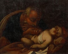 Framed 18th Century Oil - Joseph and the Infant Christ